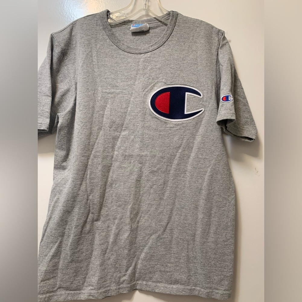 Gray champion shirt.